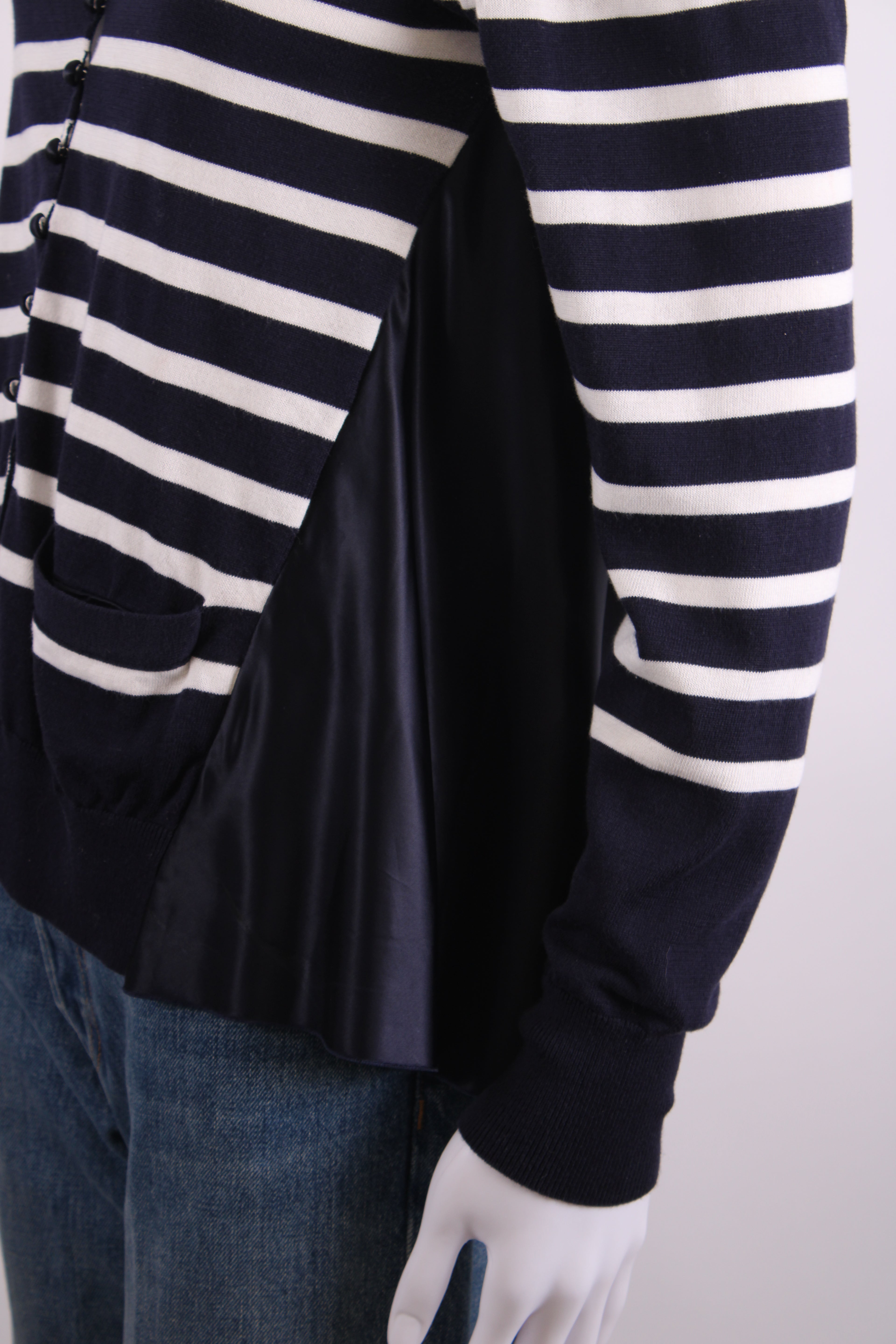 Sacai Luck L/S Stripe Cardigan Navy/ White 12