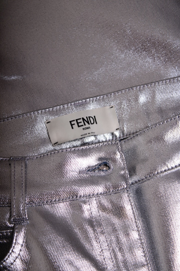 Fendi Trousers Silver 44