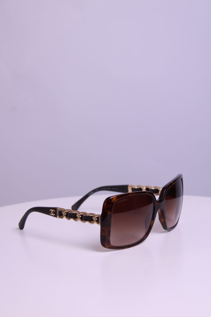 Chanel Chain Sunglasses Brown