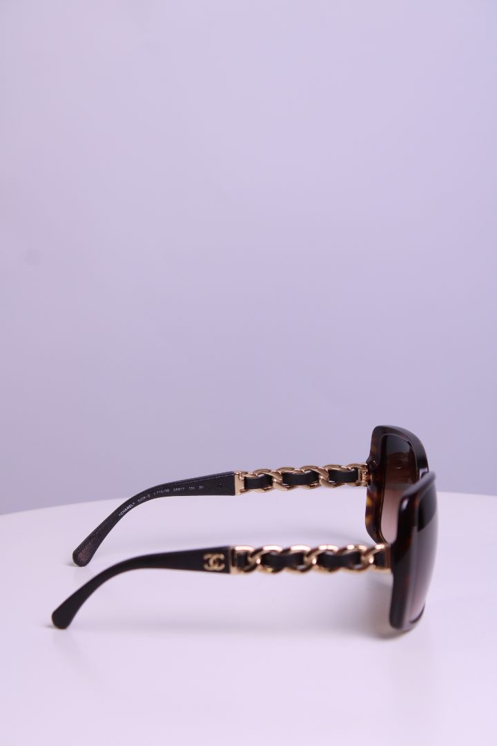 Chanel Chain Sunglasses Brown