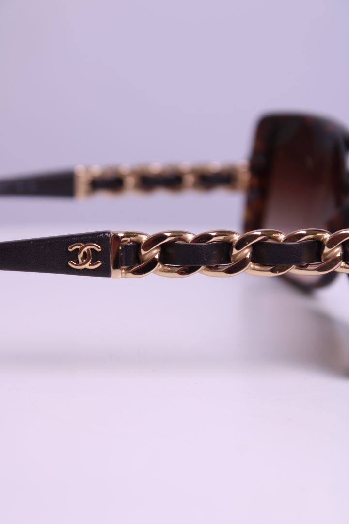 Chanel Chain Sunglasses Brown