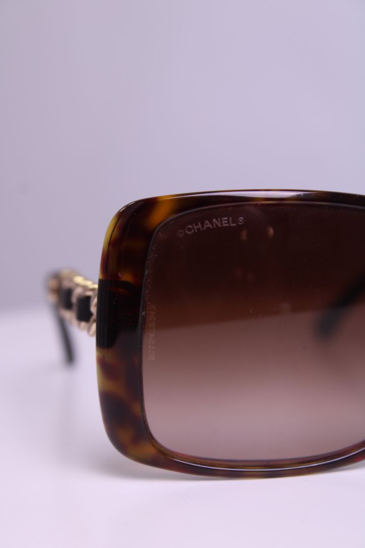 Chanel Chain Sunglasses Brown