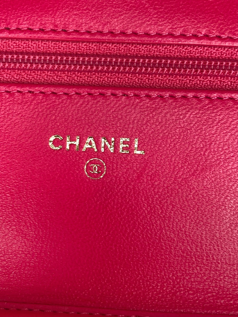 Pink Chanel Wallet on Chain