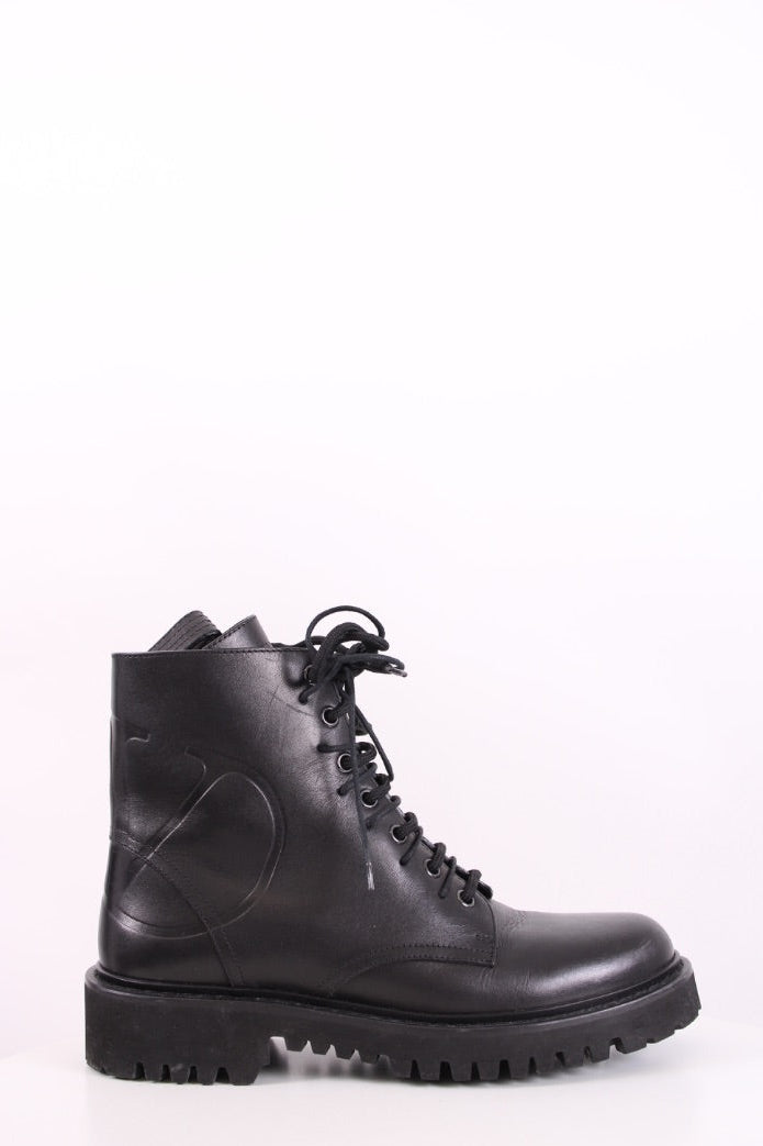 Valentino Side Zip Combat Boots Black 5