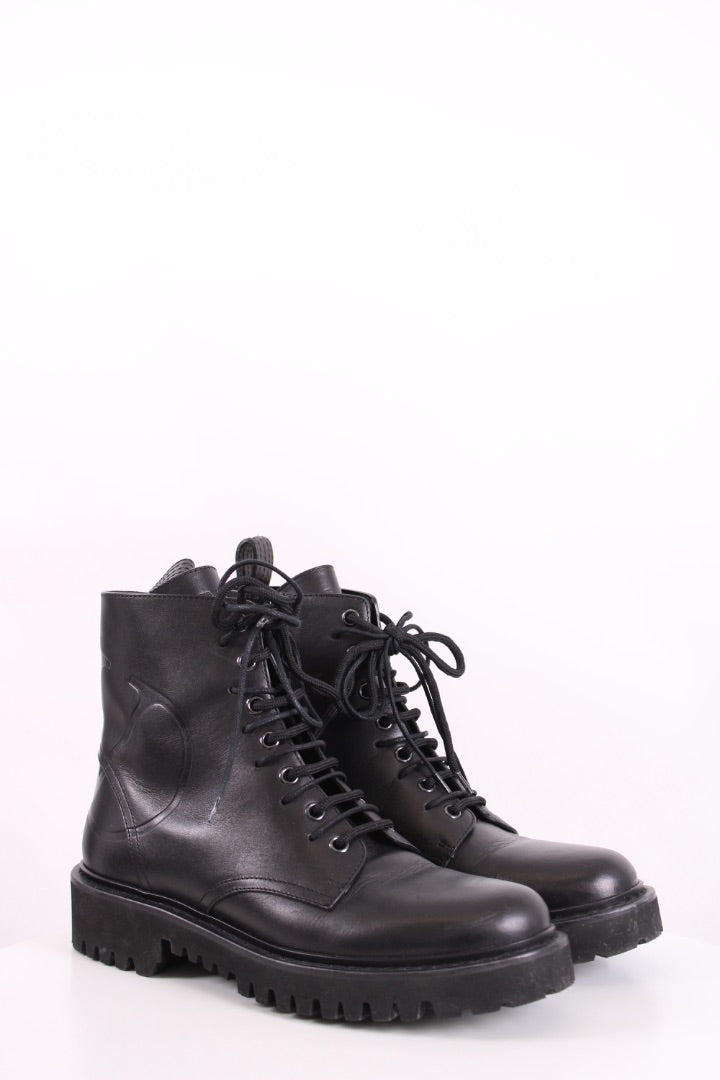Valentino Side Zip Combat Boots Black 5