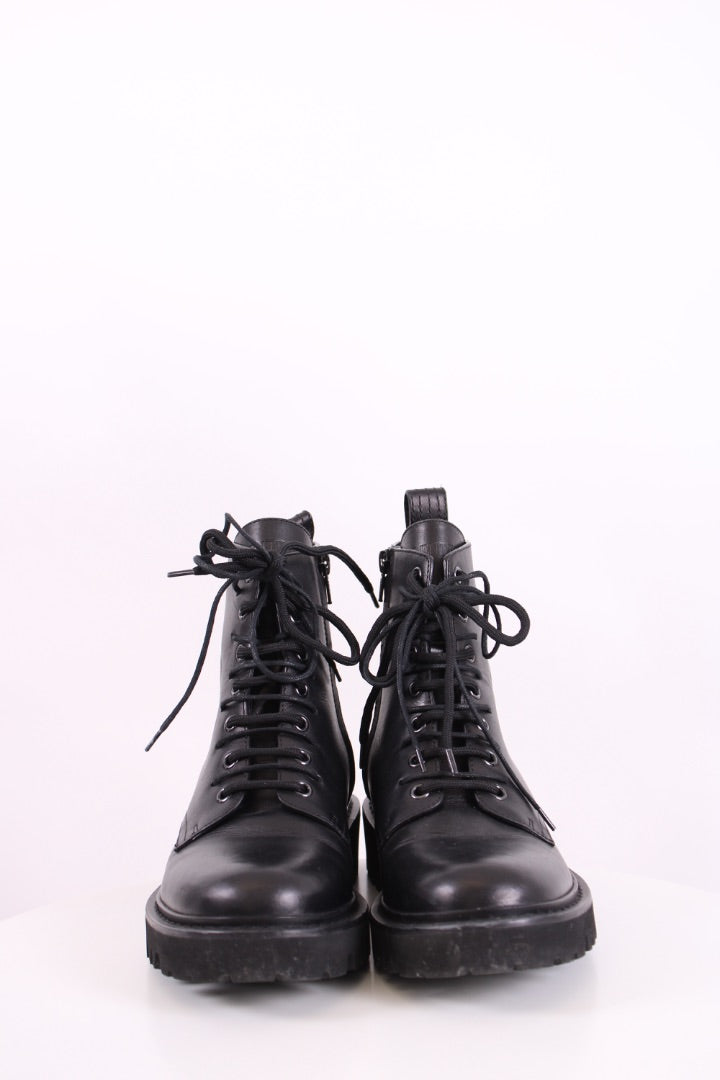 Valentino Side Zip Combat Boots Black 5