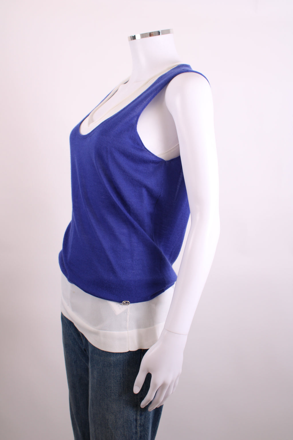 Gucci S/S Layered Knit Top Blue/ White M