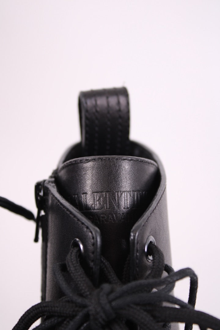 Valentino Side Zip Combat Boots Black 5
