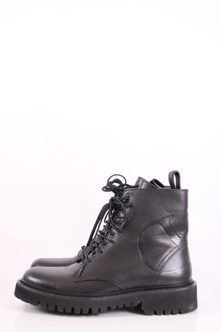 Valentino Side Zip Combat Boots Black 5