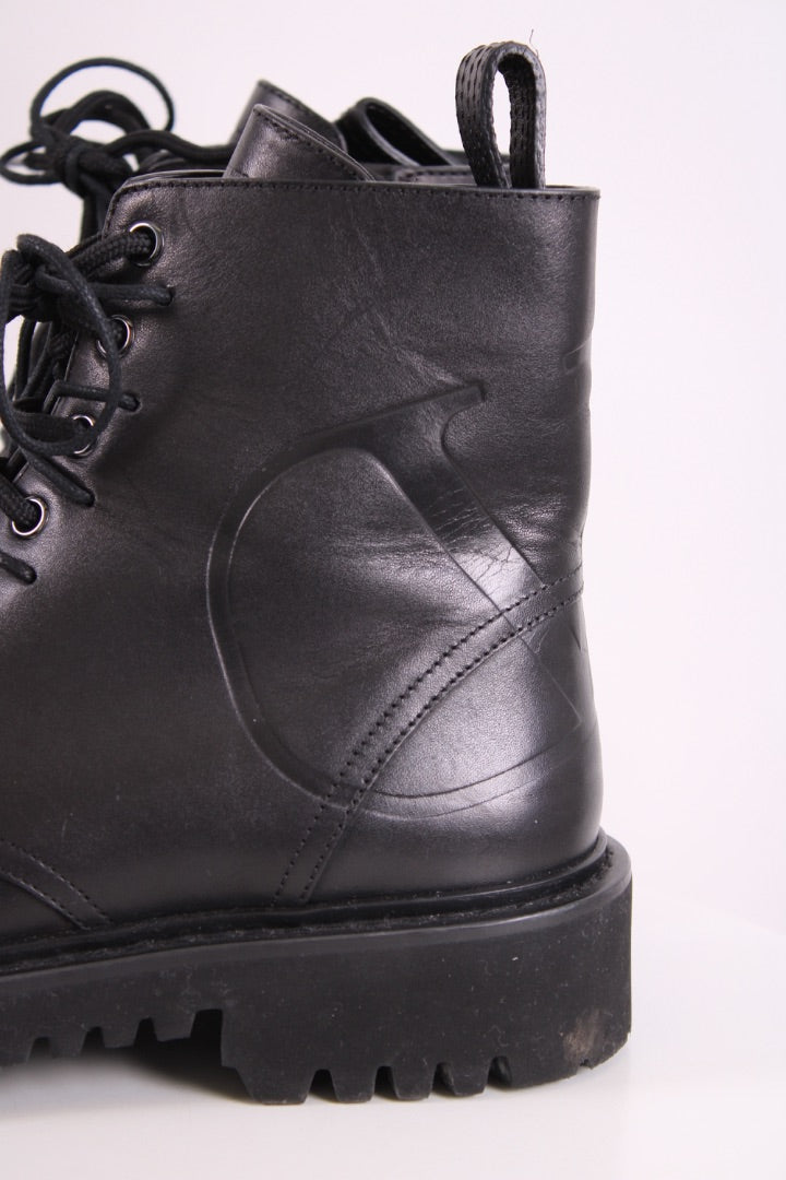 Valentino Side Zip Combat Boots Black 5