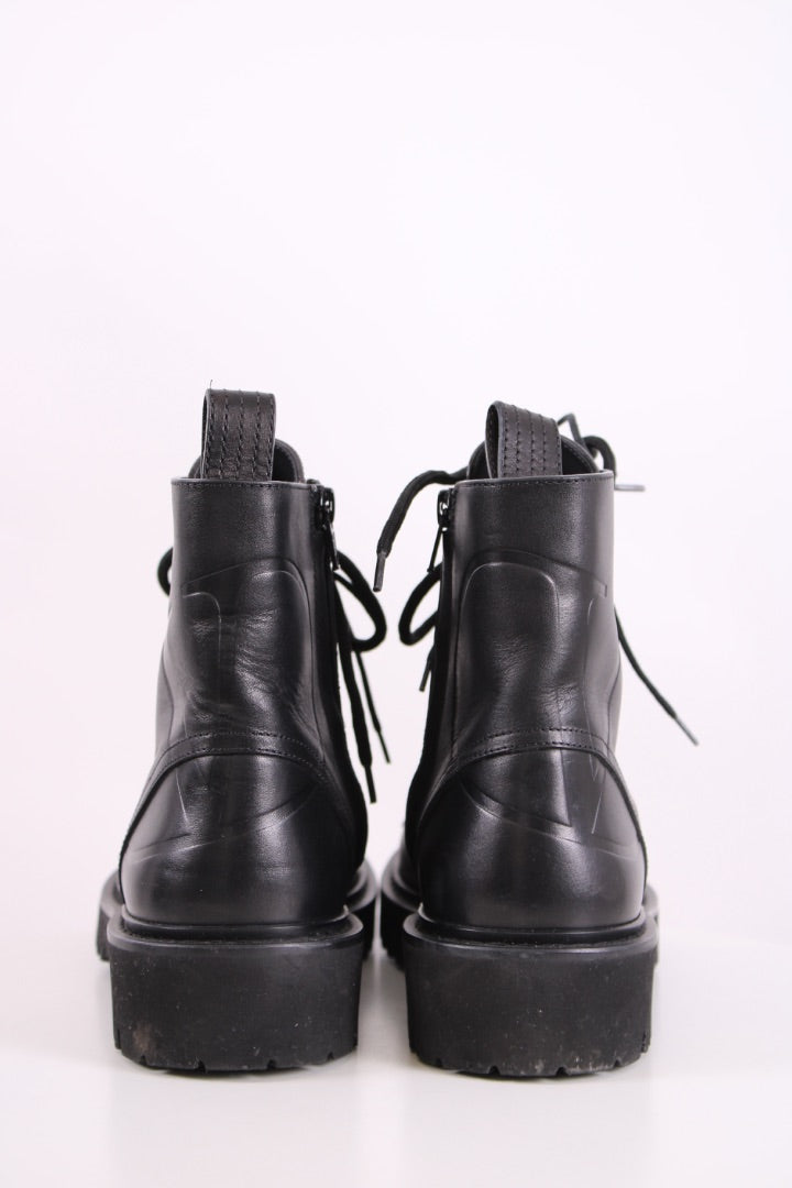 Valentino Side Zip Combat Boots Black 5