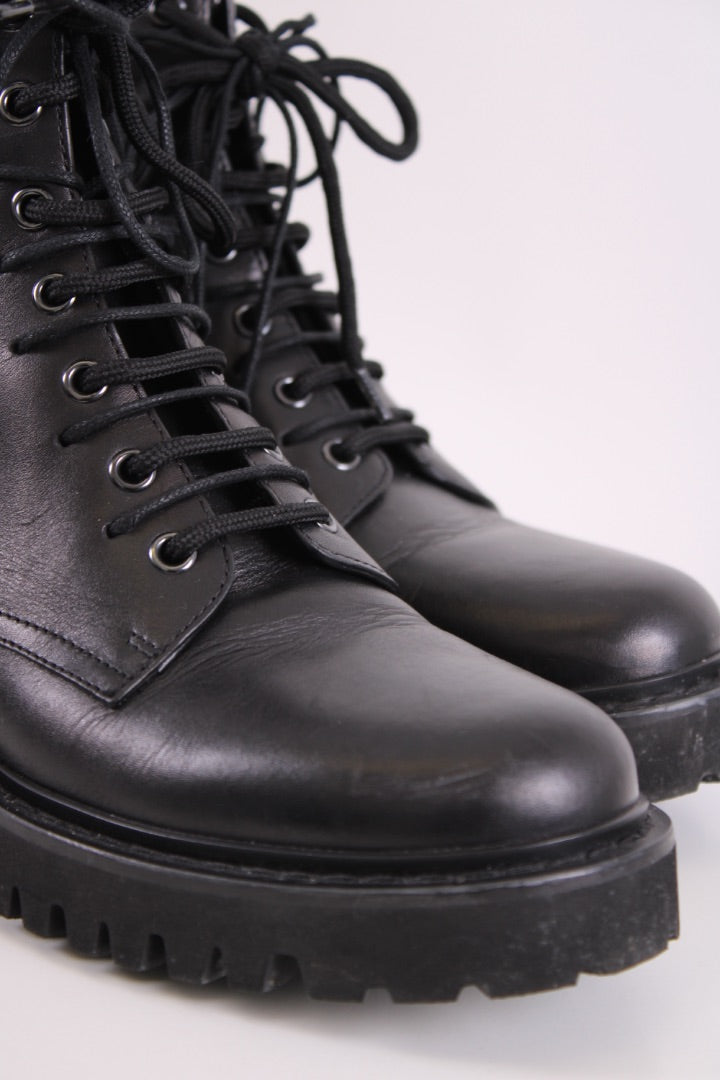 Valentino Side Zip Combat Boots Black 5