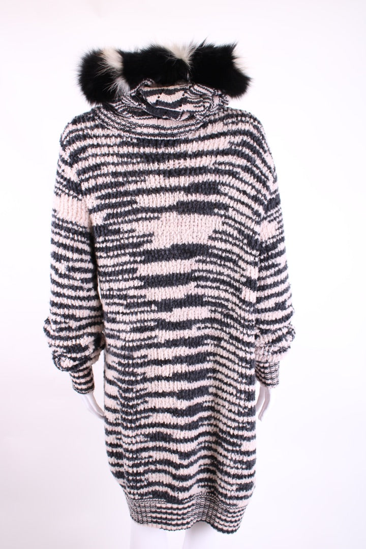 Missoni Cardigan/ Pom Pom Hat Co-ord Light Pink/ Grey M