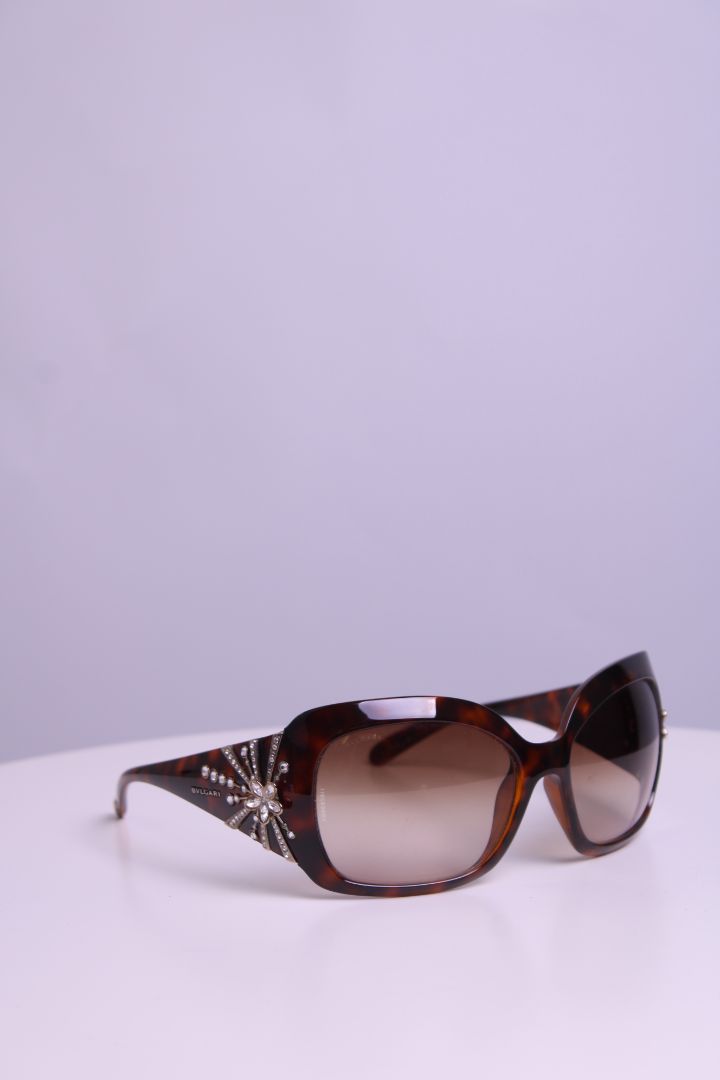 Bvlgari Flower Crystal Sunglasses Tortoiseshell