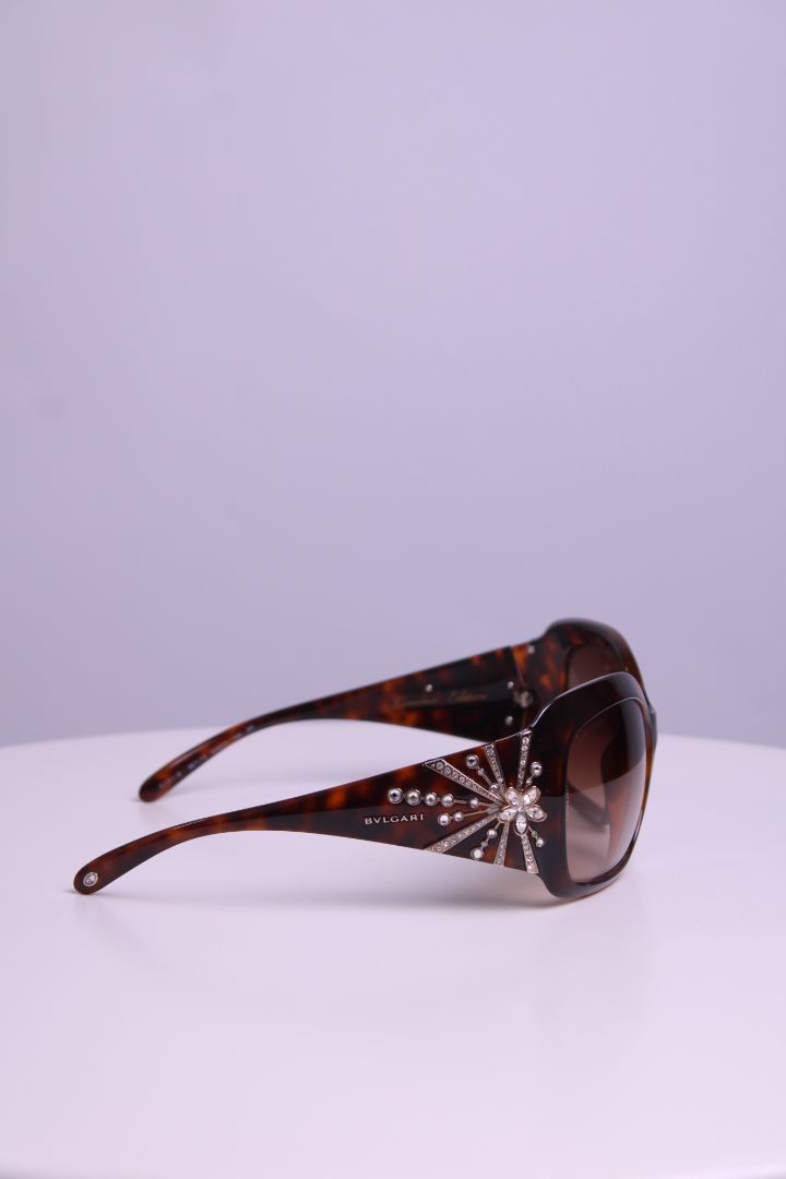 Bvlgari Flower Crystal Sunglasses Tortoiseshell