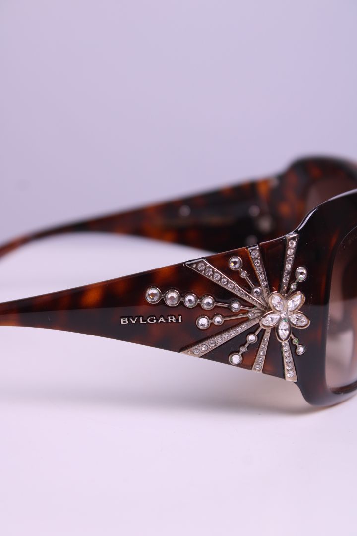 Bvlgari Flower Crystal Sunglasses Tortoiseshell