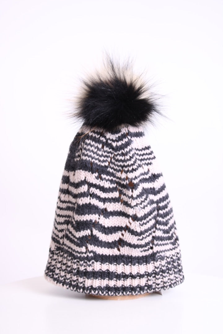 Missoni Cardigan/ Pom Pom Hat Co-ord Light Pink/ Grey M