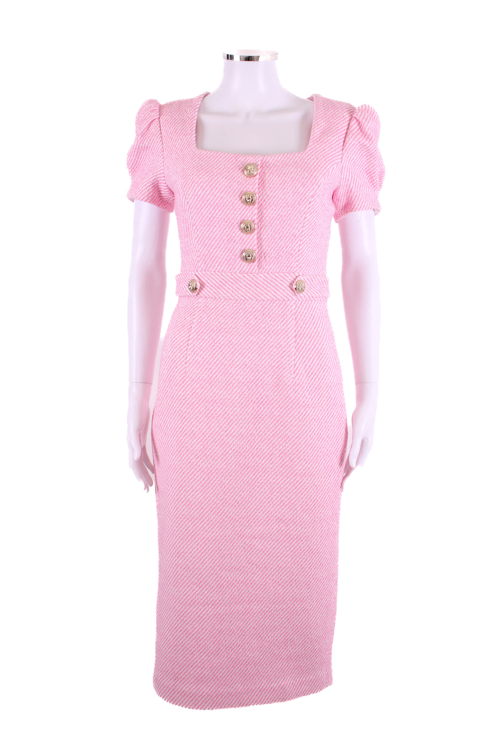 Rebecca Vallance S/S Stripe Dress Pink/ White 8