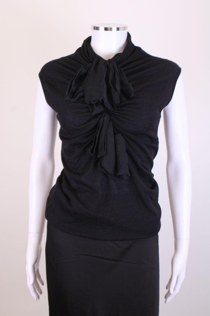 Giambattista Valli S/S Knit Bow Top Black S
