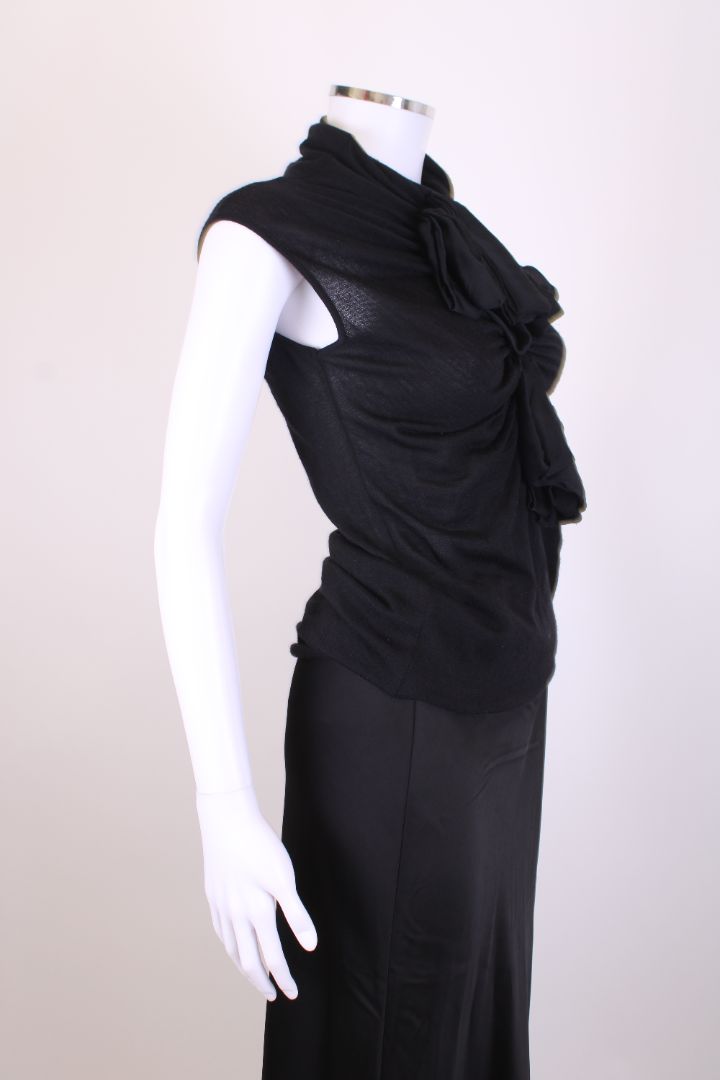 Giambattista Valli S/S Knit Bow Top Black S