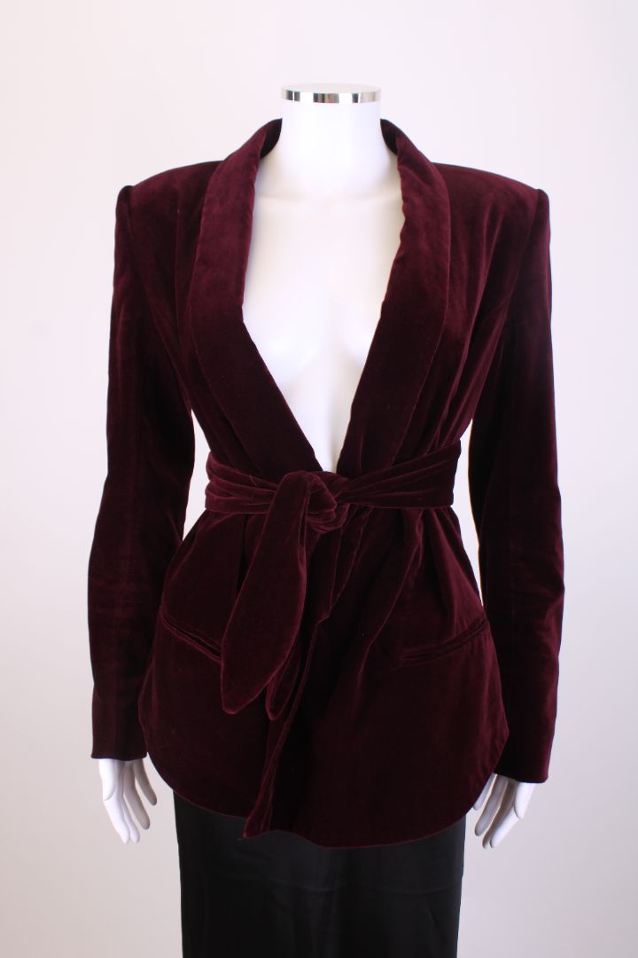 Balmian Velvet Blazer Burgundy 10
