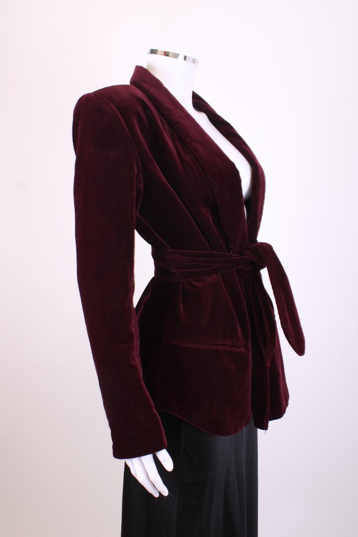 Balmian Velvet Blazer Burgundy 10