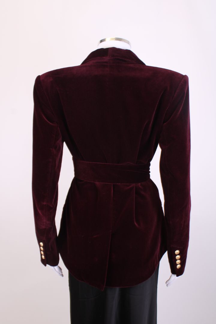 Balmian Velvet Blazer Burgundy 10
