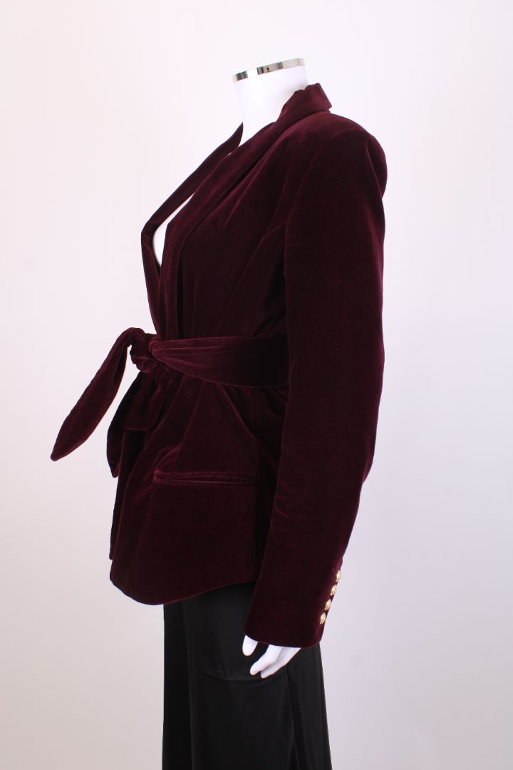 Balmian Velvet Blazer Burgundy 10