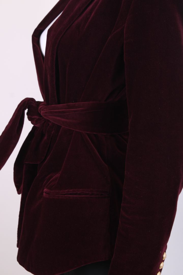 Balmian Velvet Blazer Burgundy 10