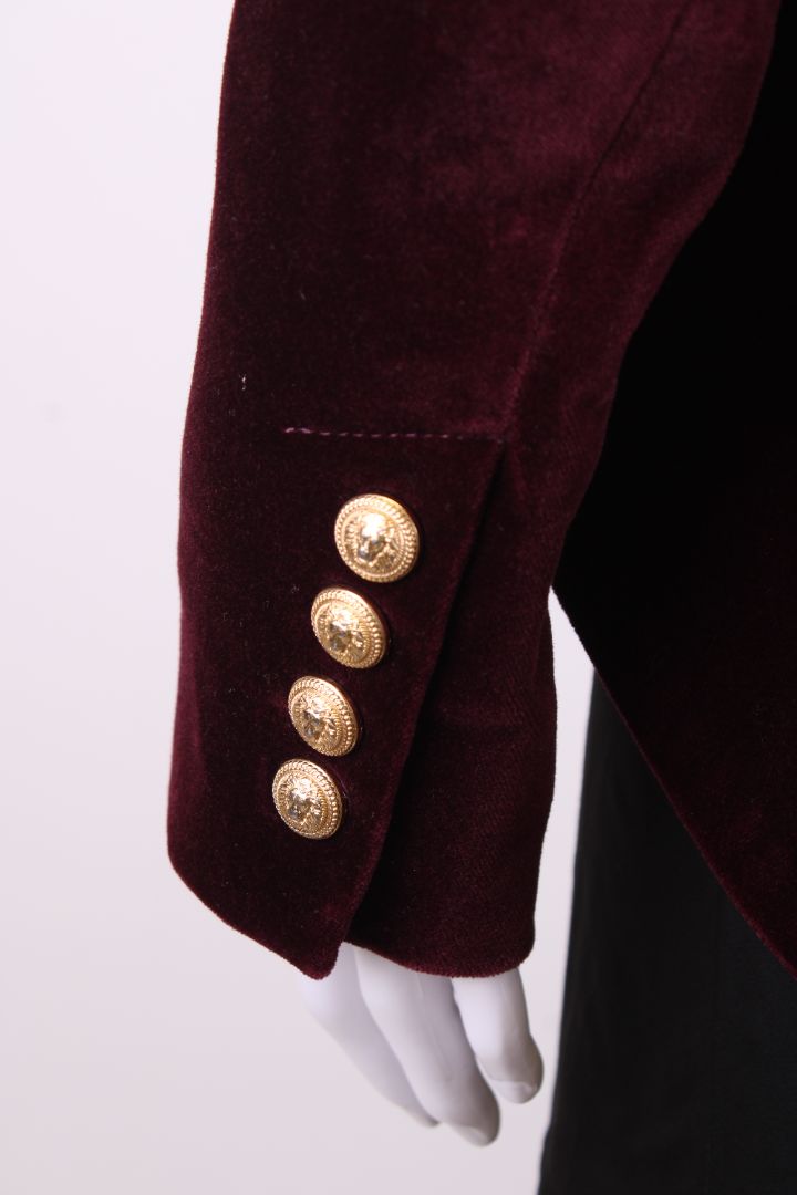 Balmian Velvet Blazer Burgundy 10