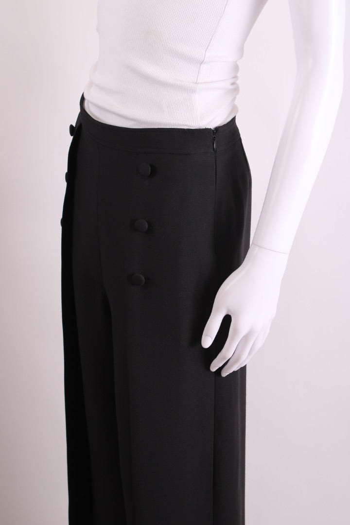 Valentino Pleat Button Trousers Black 10