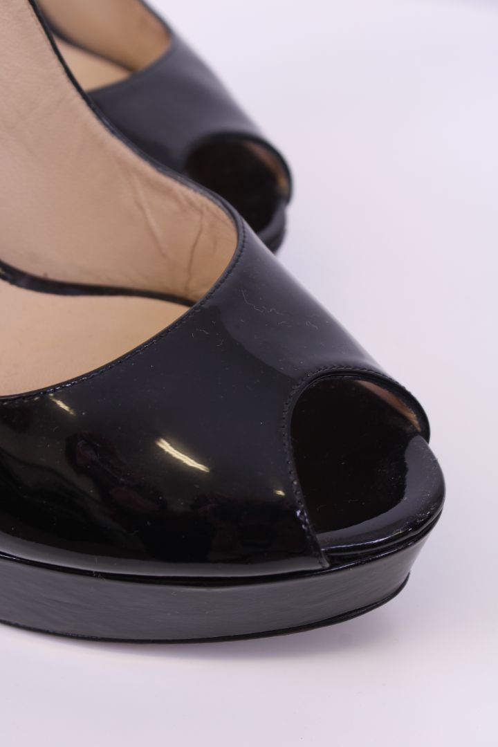 Jimmy Choo Patent Slingback Heels Black 41