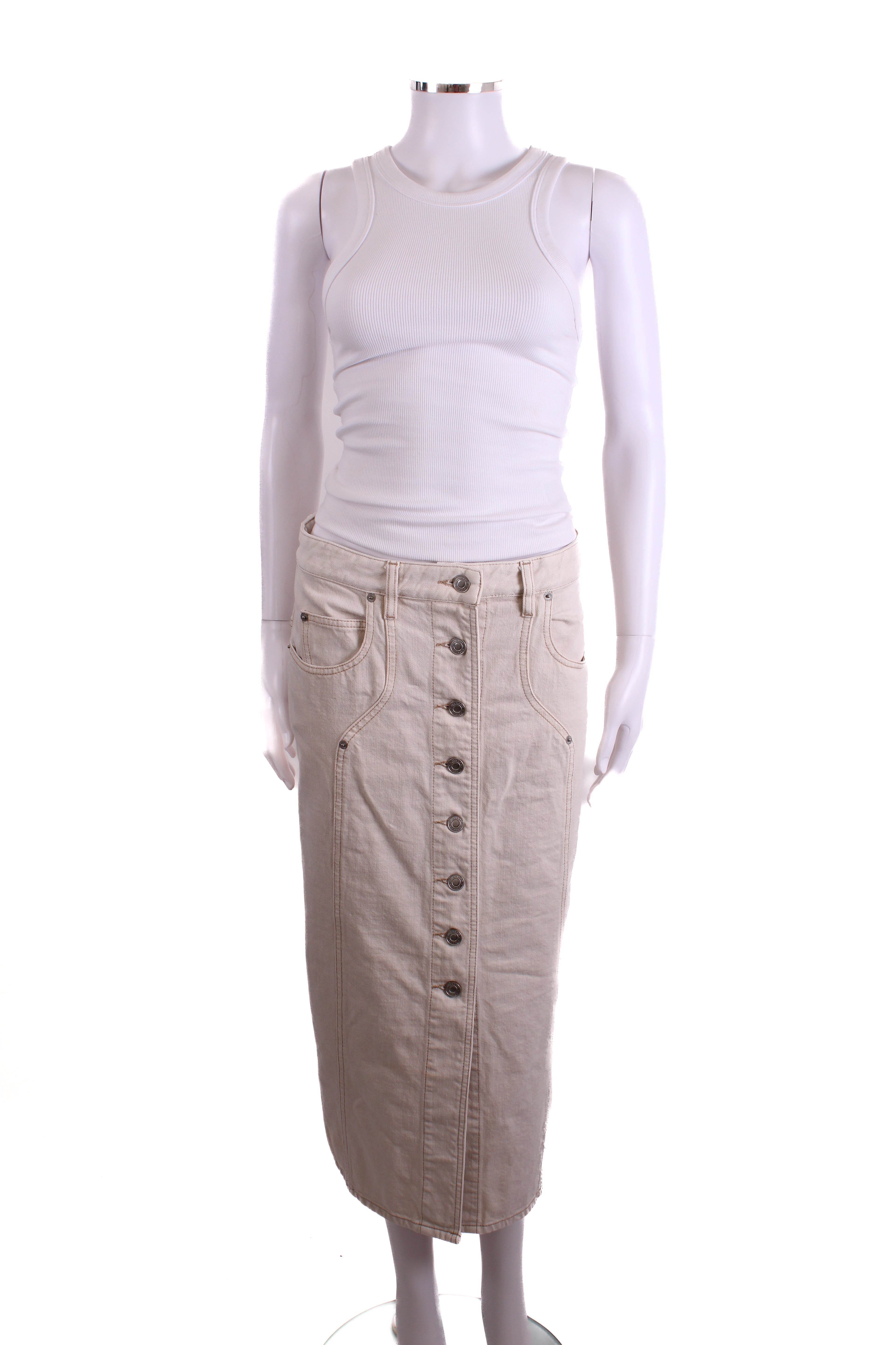 Isabel Marant Etoile Denim Skirt Cream 38