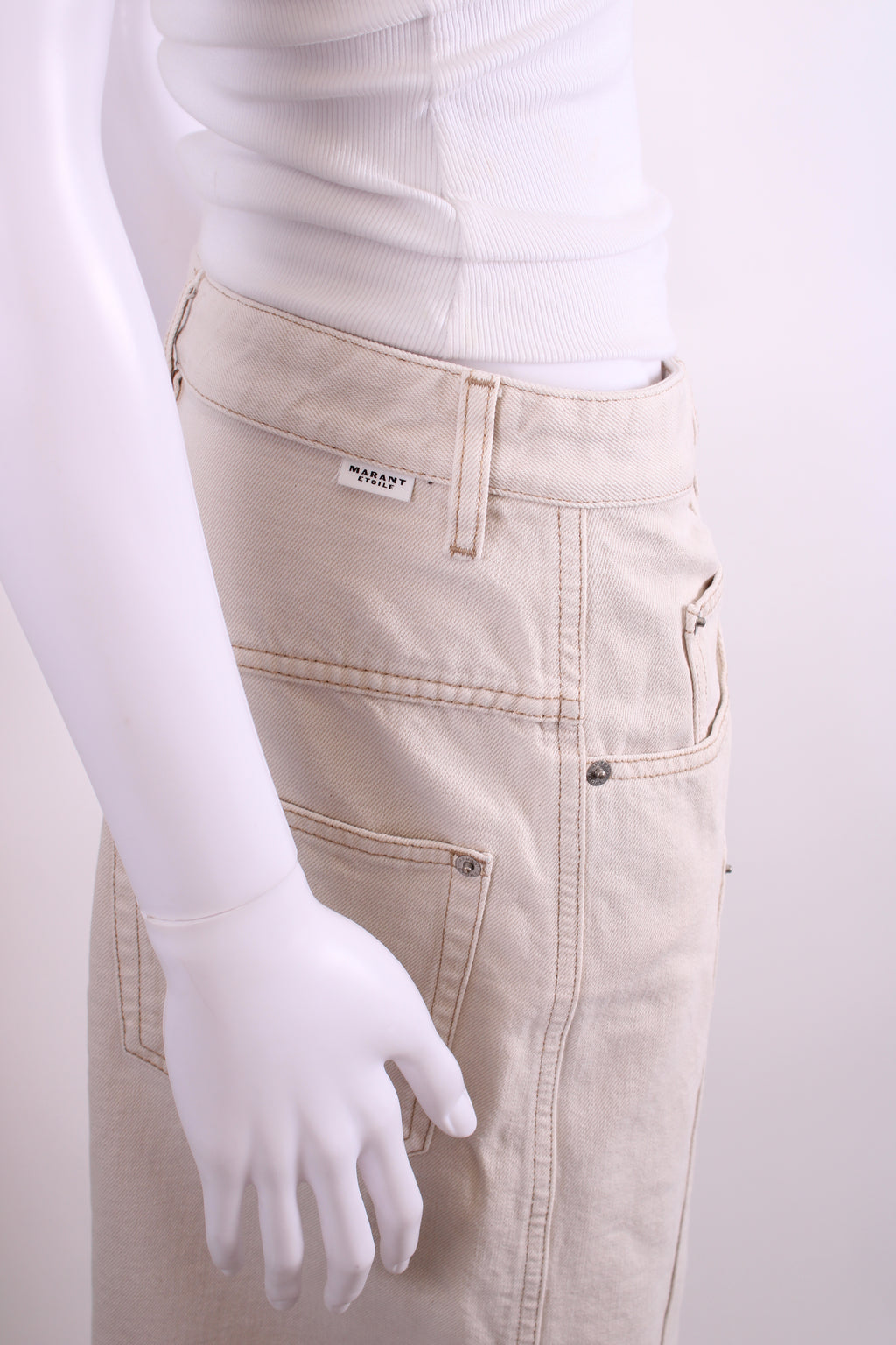 Isabel Marant Etoile Denim Skirt Cream 38