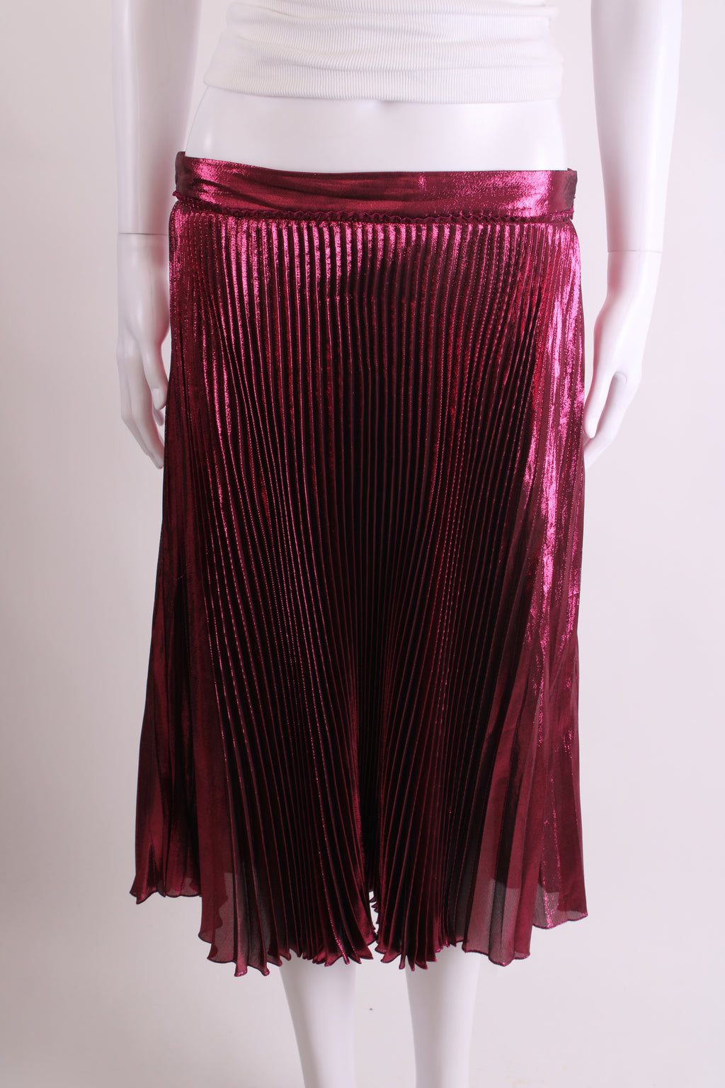 Gucci Metallic Pleated Skirt Pink 14