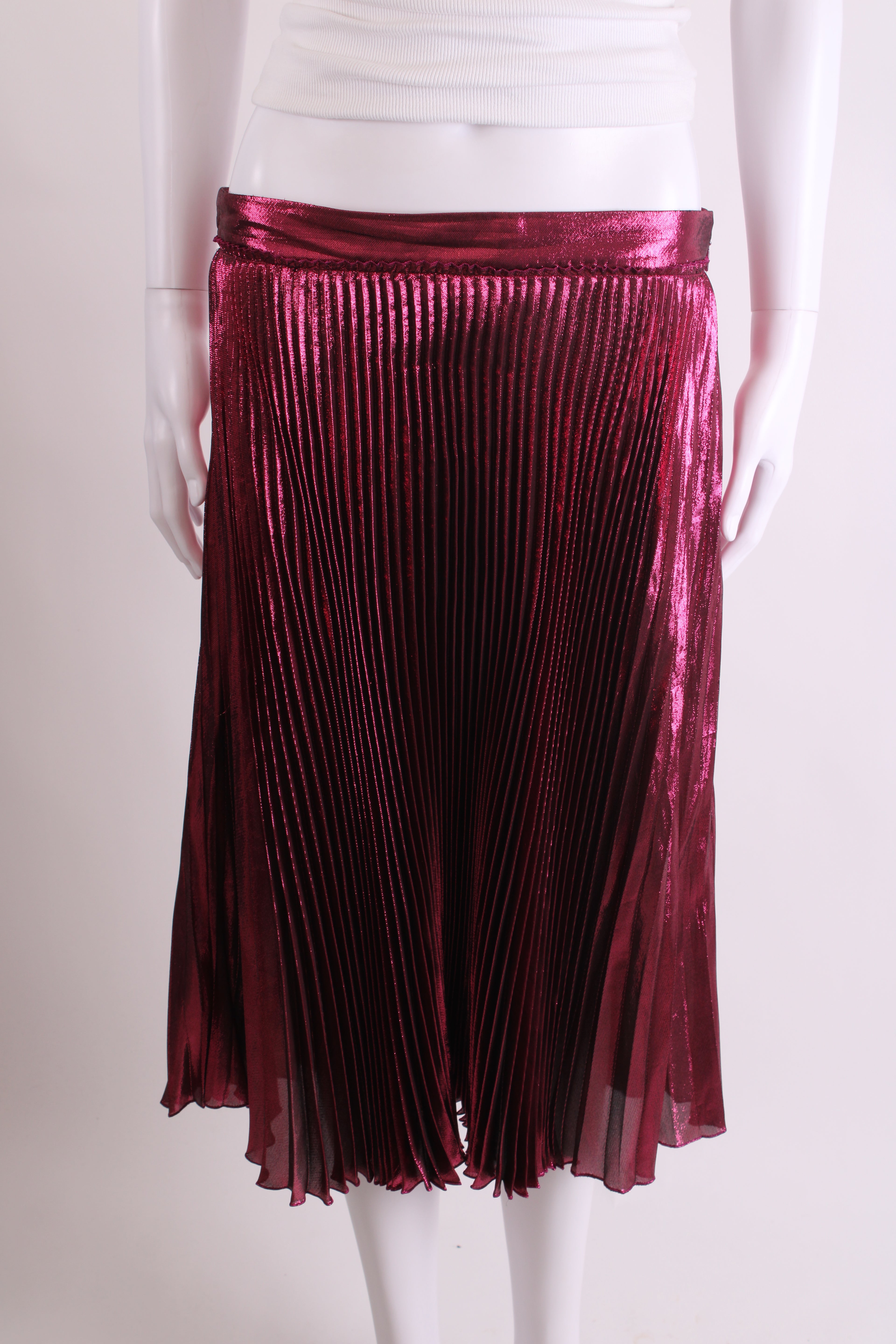 Gucci Metallic Pleated Skirt Pink 14