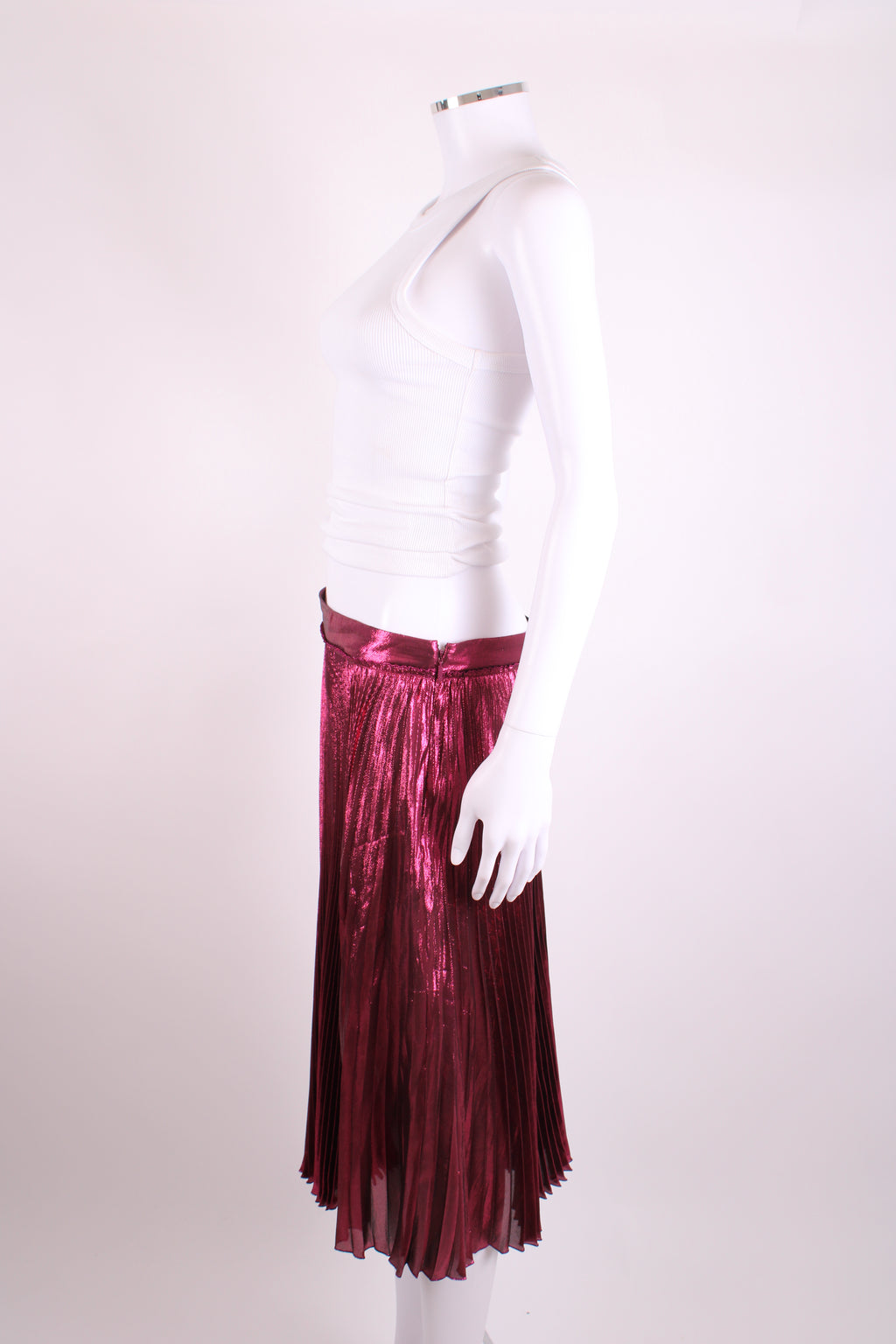 Gucci Metallic Pleated Skirt Pink 14