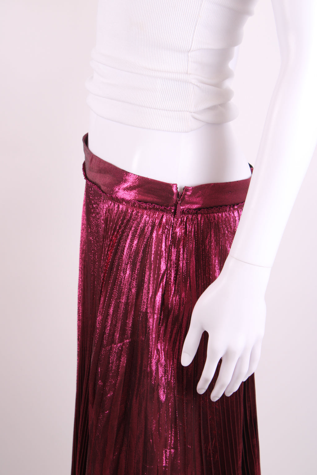 Gucci Metallic Pleated Skirt Pink 14