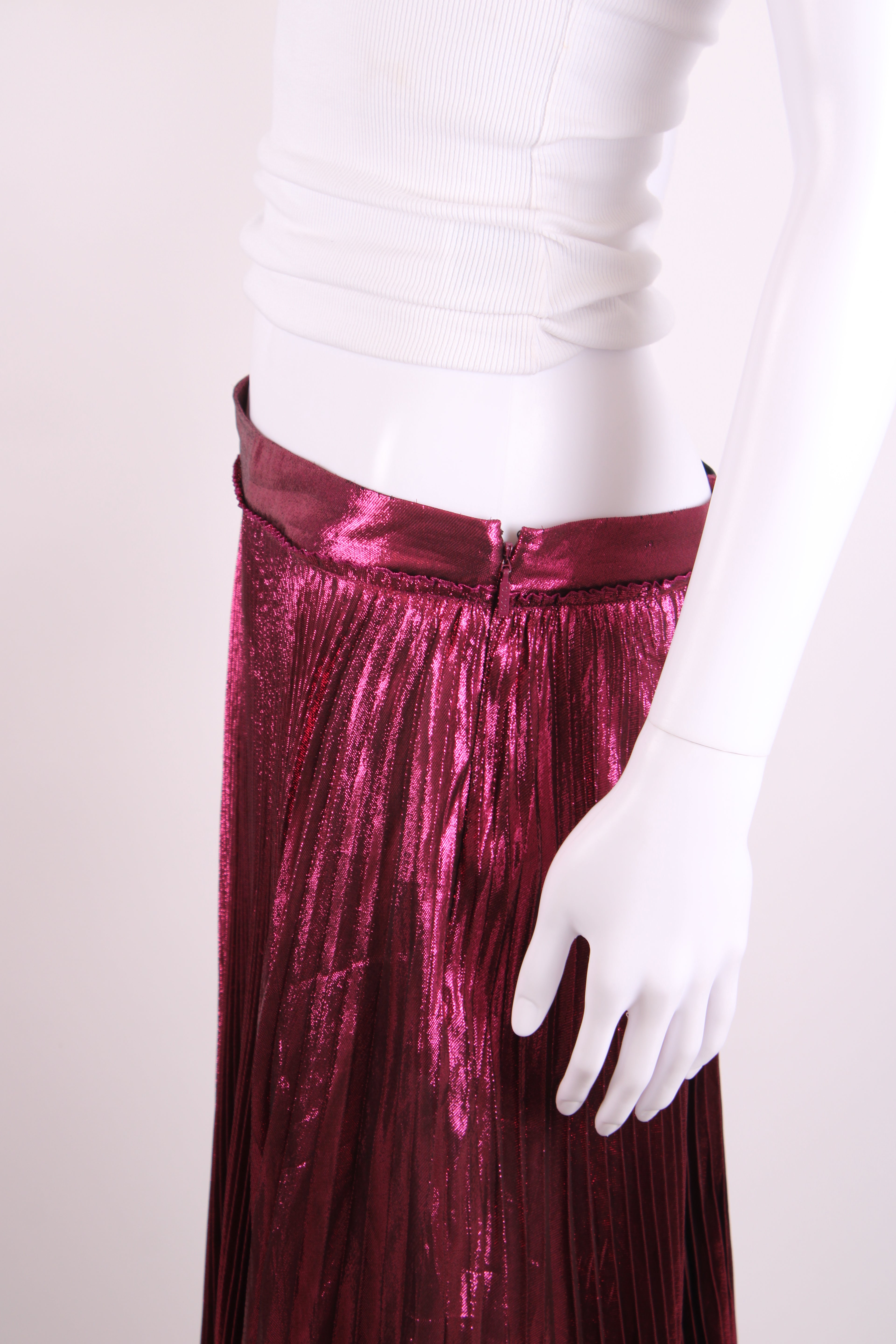 Gucci Metallic Pleated Skirt Pink 14