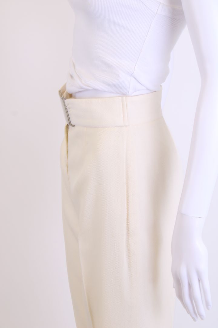 Emporio Armani Belted Trousers Cream 8