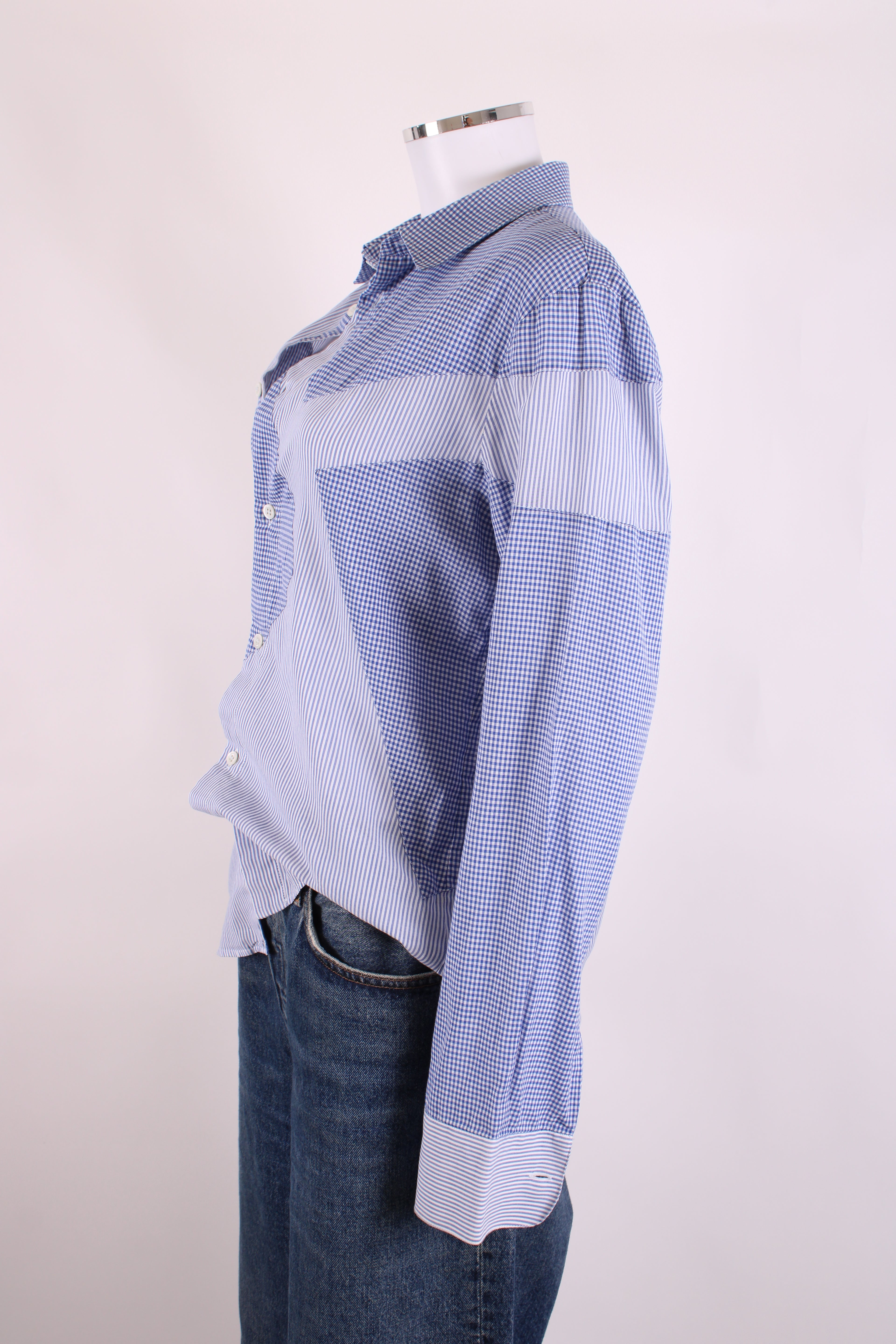 Alexander McQueen L/S Check Shirt Blue/ White 50