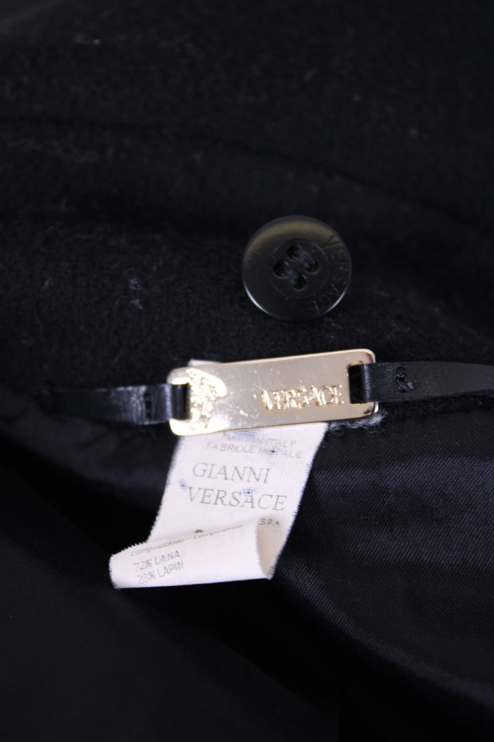 Versace Wool Coat Black