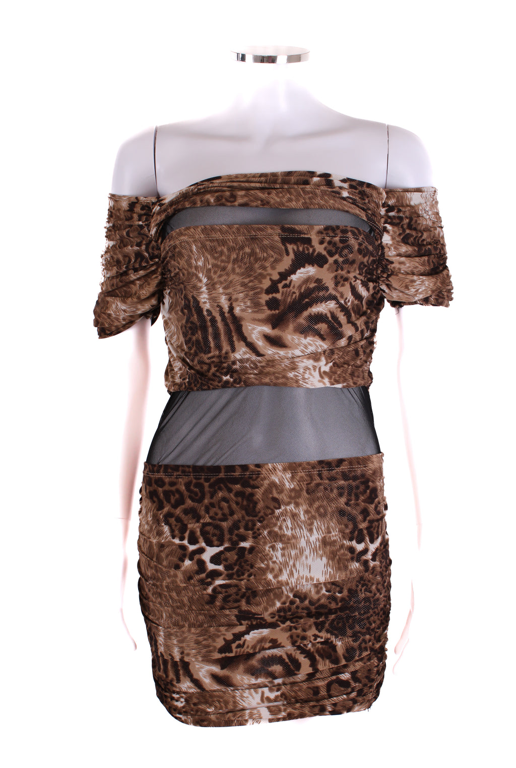 Roberto Cavalli Leopard Mini Dress Brown S