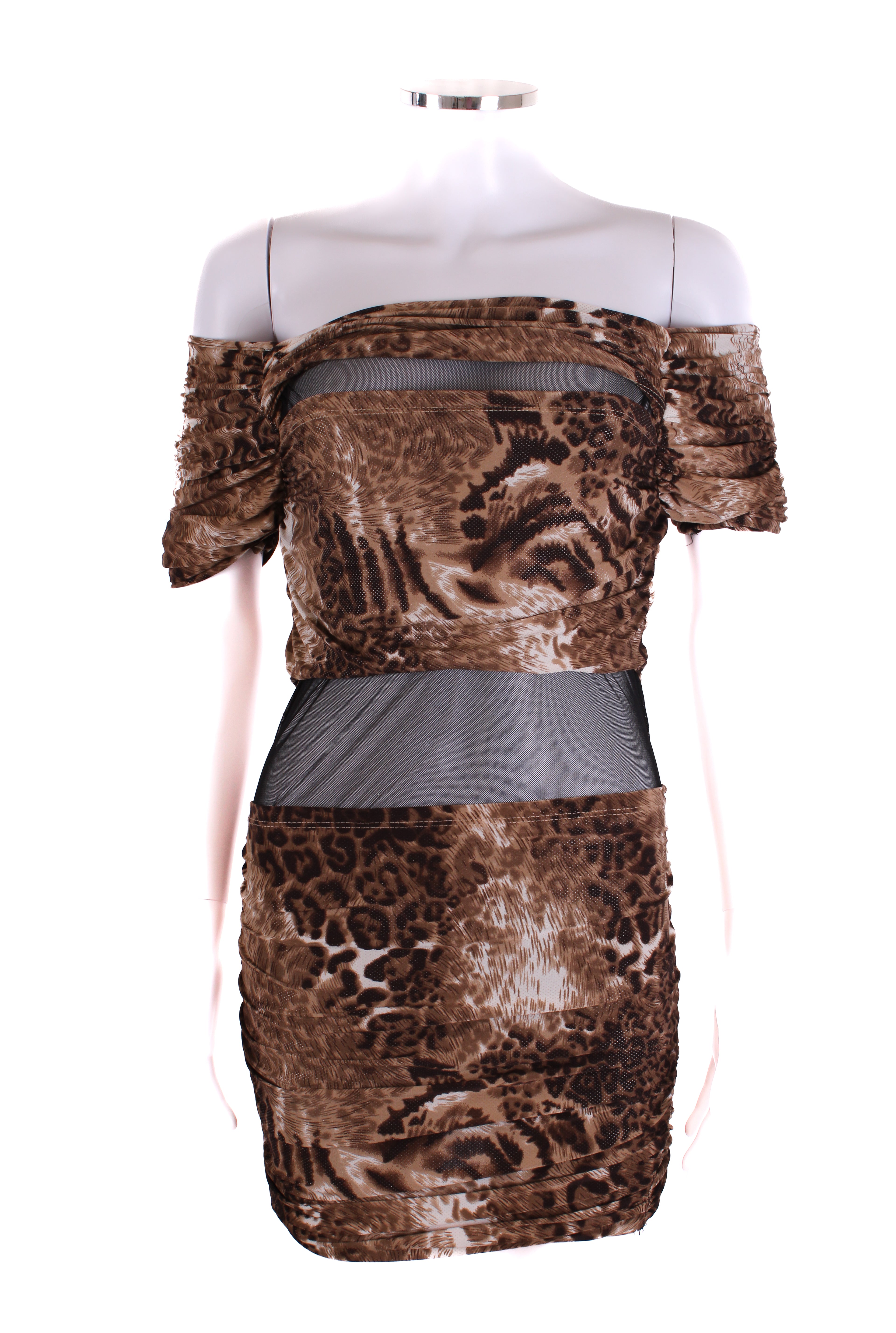 Roberto Cavalli Leopard Mini Dress Brown S