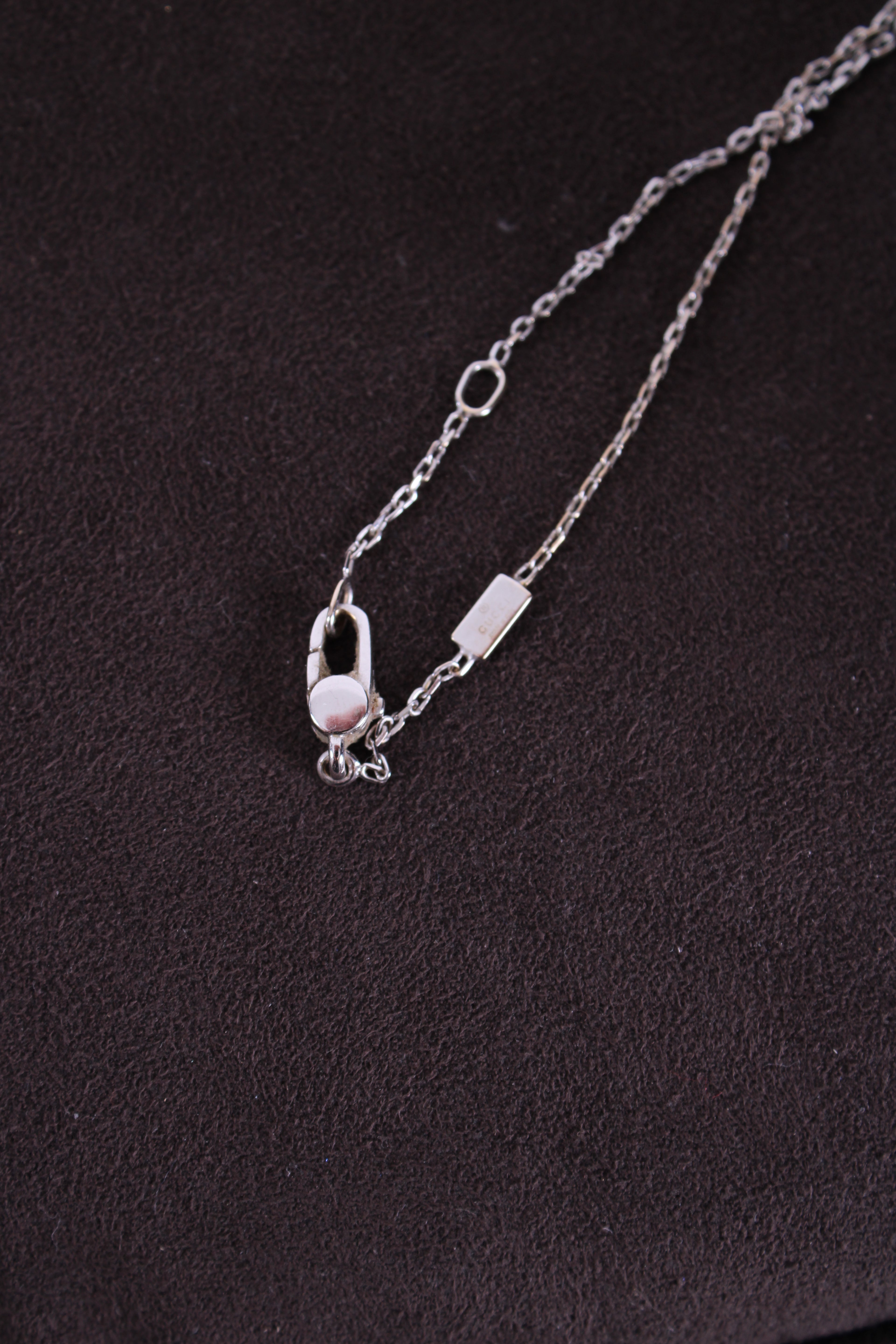Gucci Diamond Split Cross Necklace 18ct White Gold
