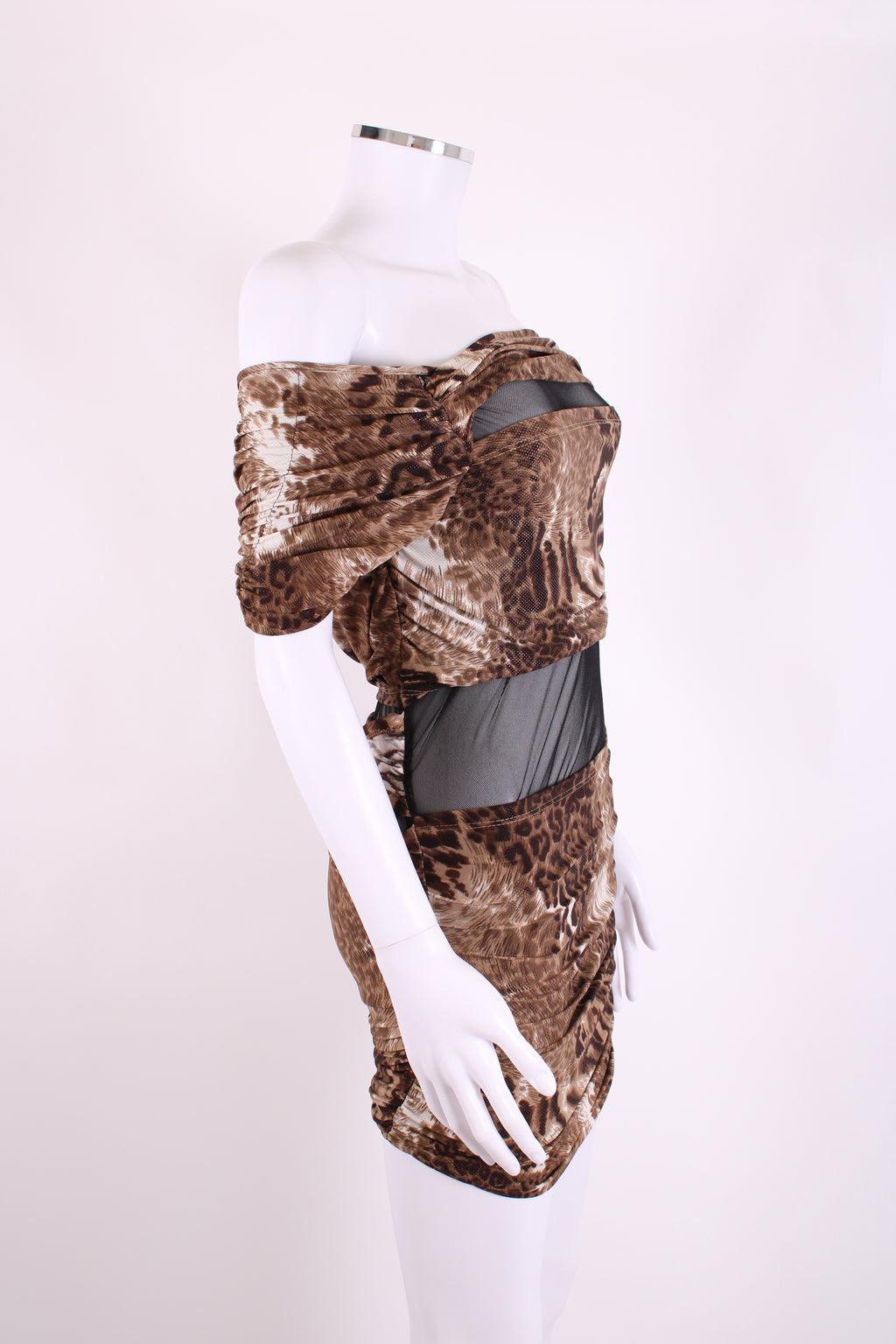 Roberto Cavalli Leopard Mini Dress Brown S