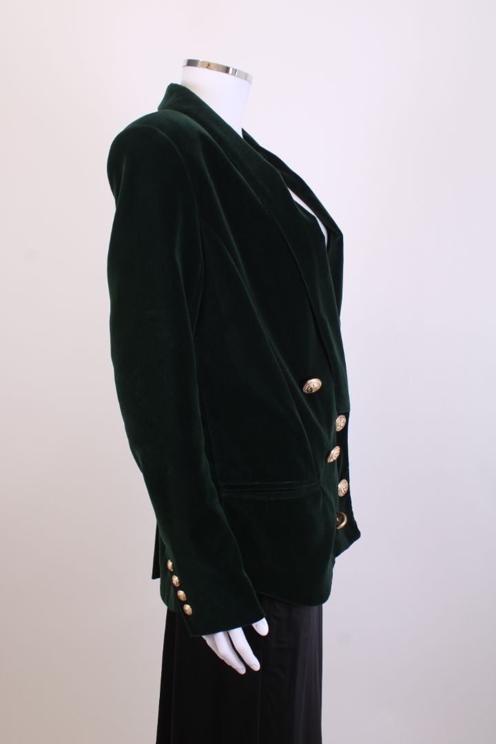 Balmain Velvet Blazer Green 10