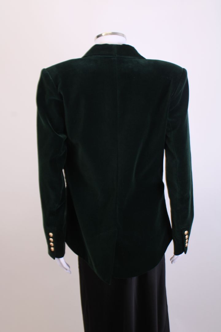 Balmain Velvet Blazer Green 10