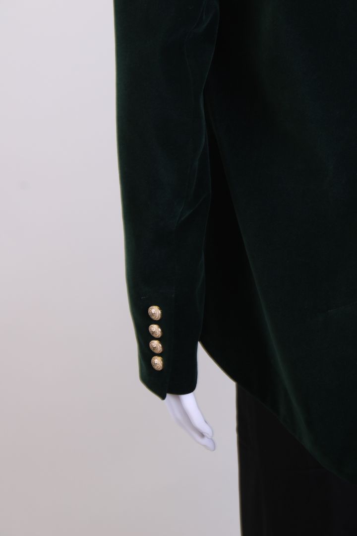 Balmain Velvet Blazer Green 10