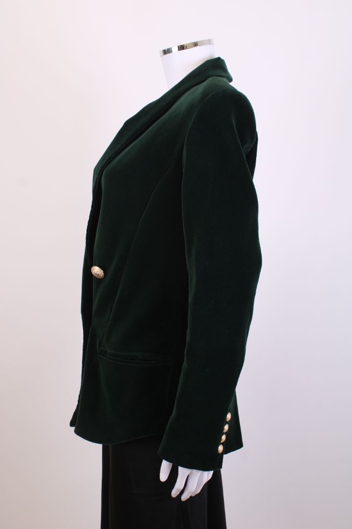 Balmain Velvet Blazer Green 10